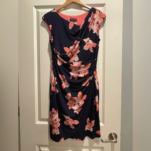 Connected Apparel Faux Wrap Floral Dress Size:8P